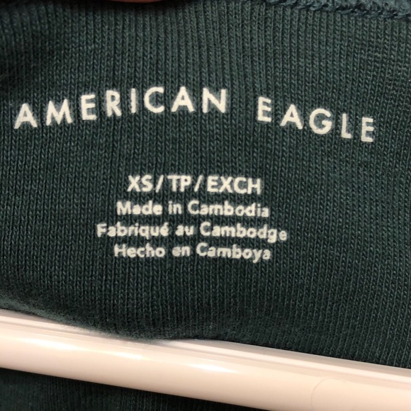 American Eagle Forest Green Cropped T-Shirt - Picture 5 of 5